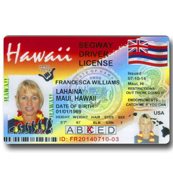 Cheap Driving Lessons >> Segway Driver’s License – souvenir from Lahaina, Maui Cheap Driving Lessons >> Segway Driver’s License – souvenir from Lahaina, Maui